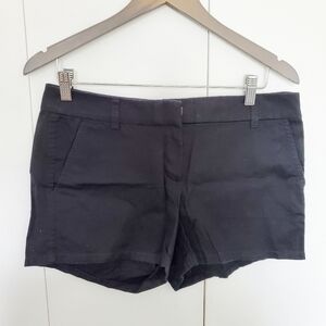 J. Crew Black Chino Shorts Size 6 100% cotton classic travel